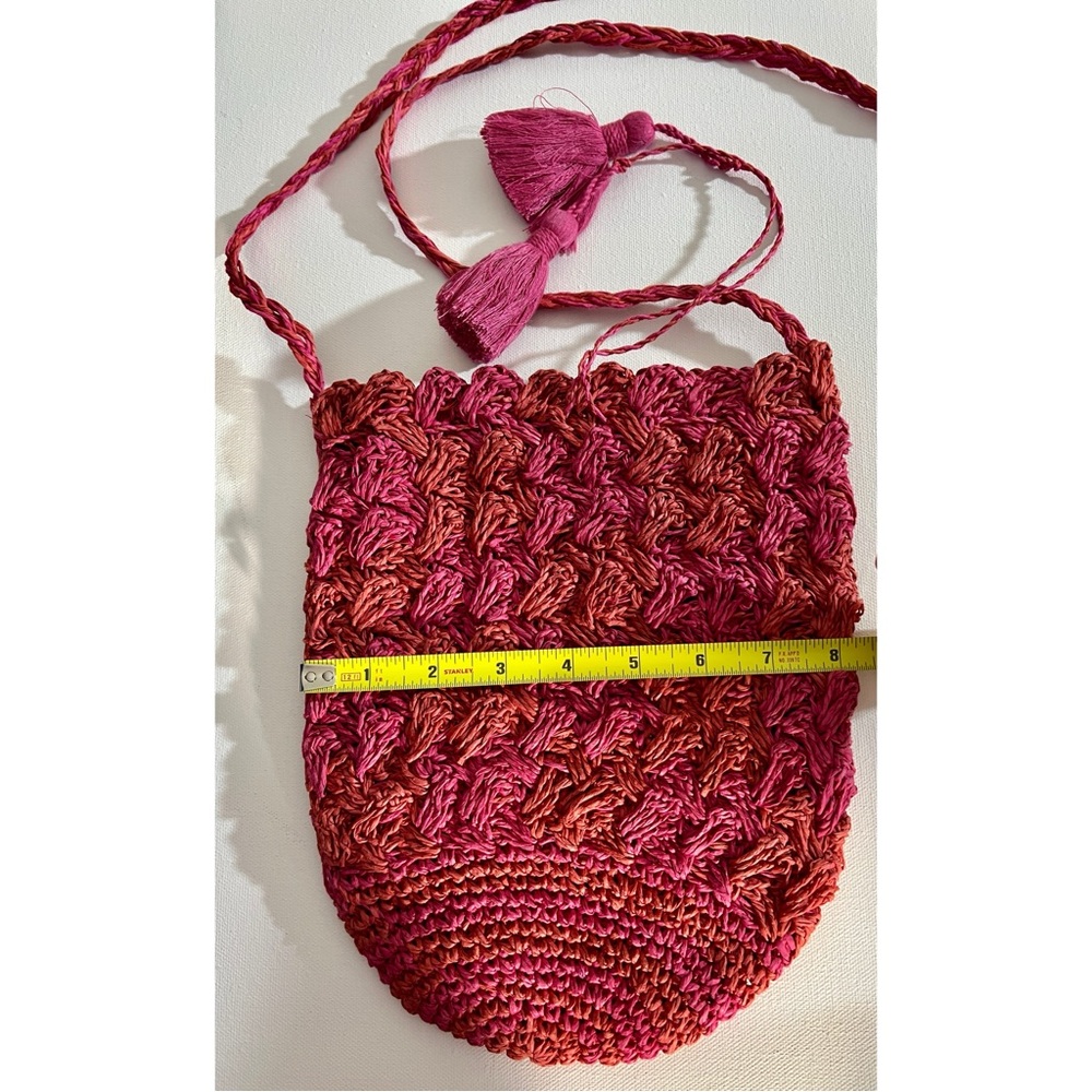 UrbanOutfitters UO fuschia and orange Bermuda bucket crossbody bag - Picture 4 of 11